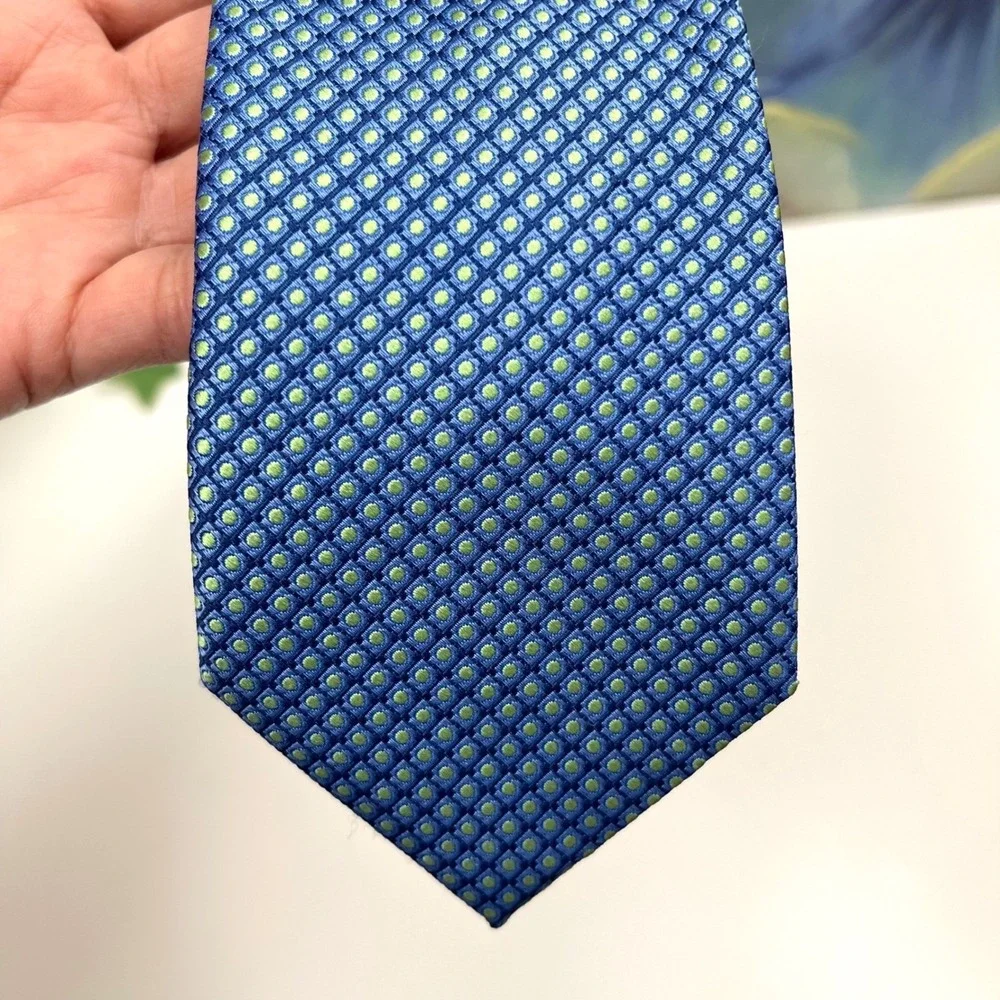 New Ted Baker London Neat Dot Silk Blend Tie in Blue